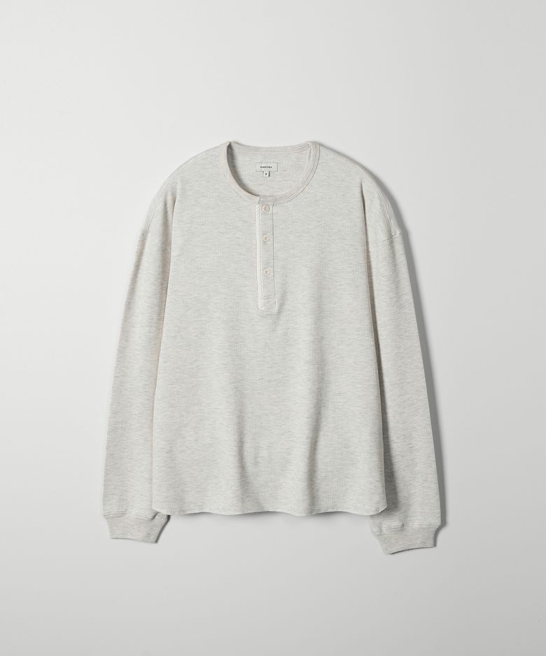WAFFLE HENLEY LONG SLEEVES - NATURAL