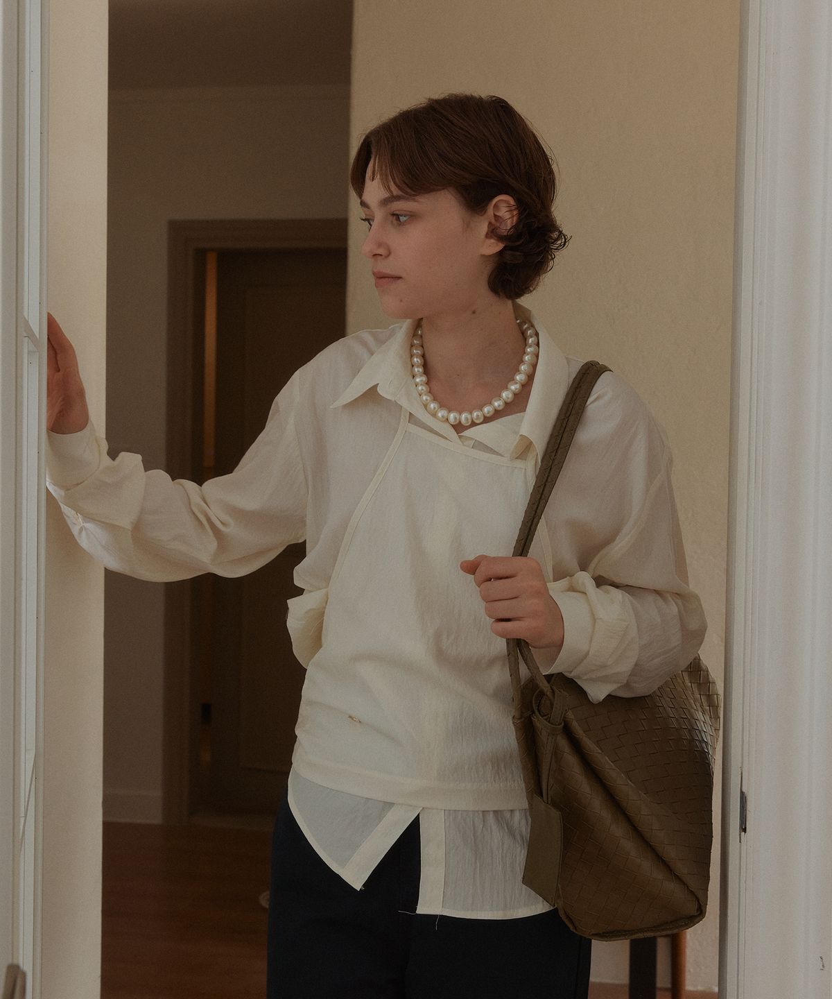 아노에틱(ANOETIC) ANC BUSTIER LAYER SHIRT_IVORY