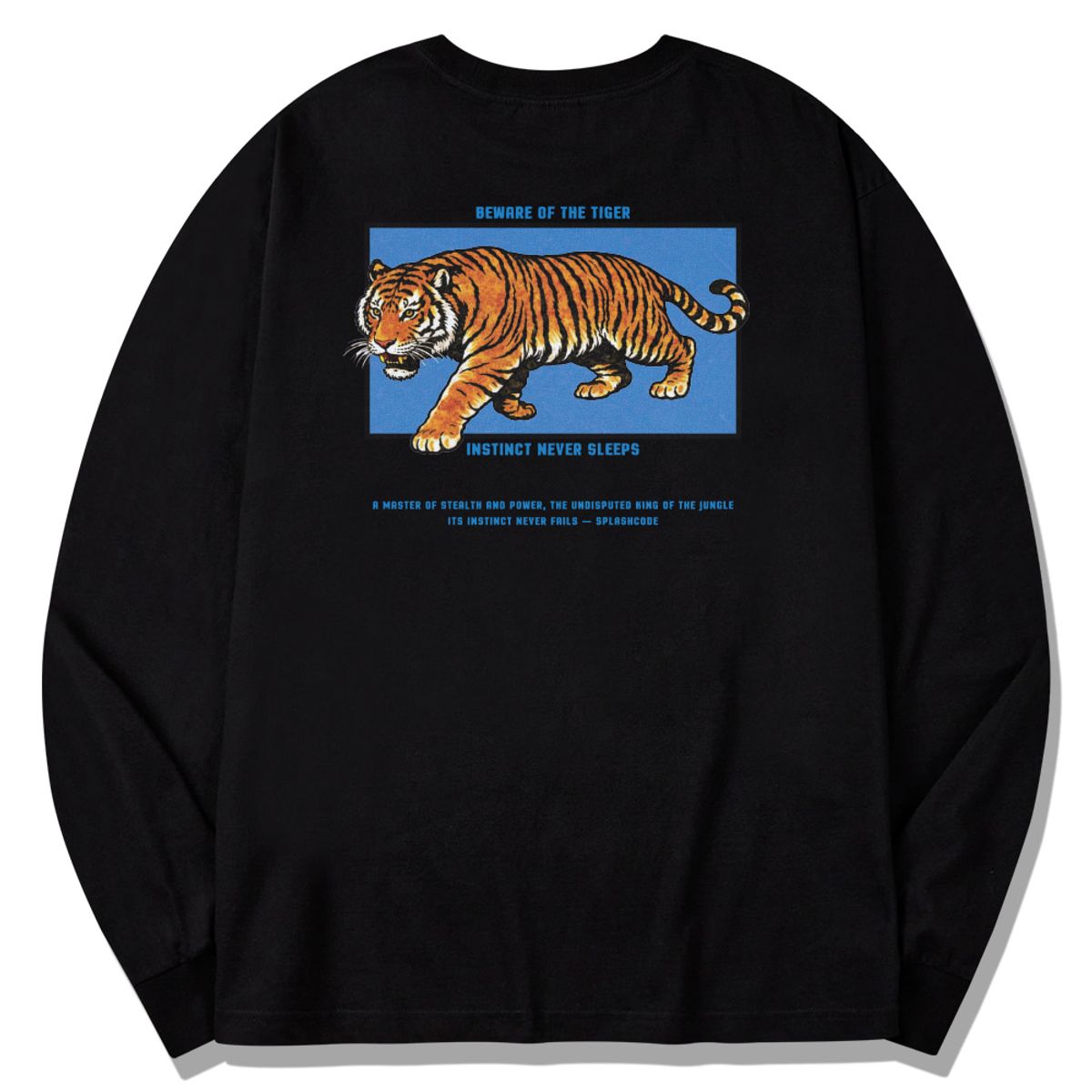 스플래시코드(SPLASHCODE) 롱슬리브 블랙 - 타이거(Beware of The Tiger)