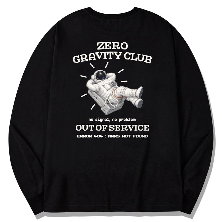 롱슬리브 블랙 - 무중력 클럽(Zero Gravity Club)