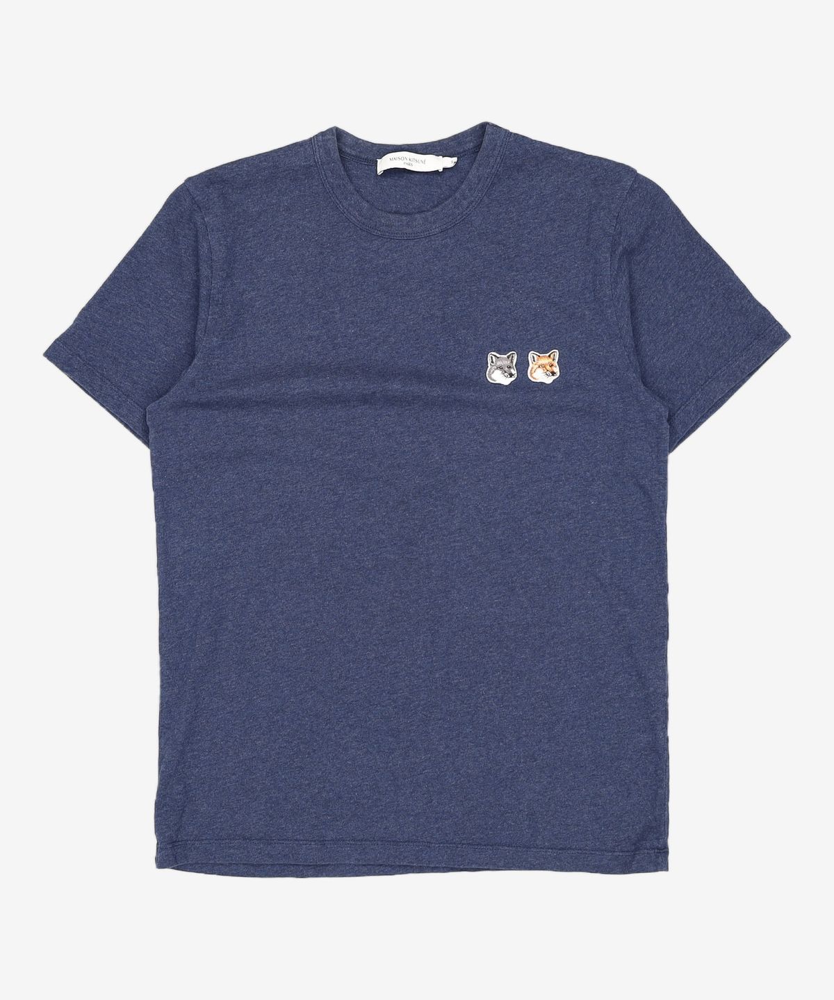 메종 키츠네(MAISON KITSUNE) 더블 폭스헤드 반팔 티셔츠 IU00114KJ0008 H481 NAVY XS