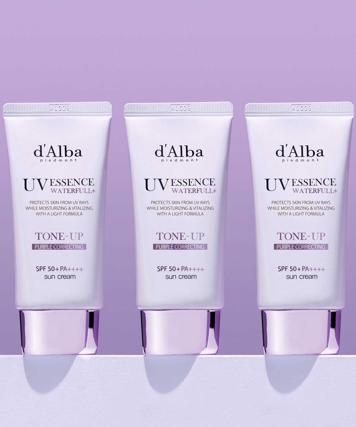 달바(D'ALBA) 워터풀 퍼플 톤업 선크림 50ml+50ml+50ml