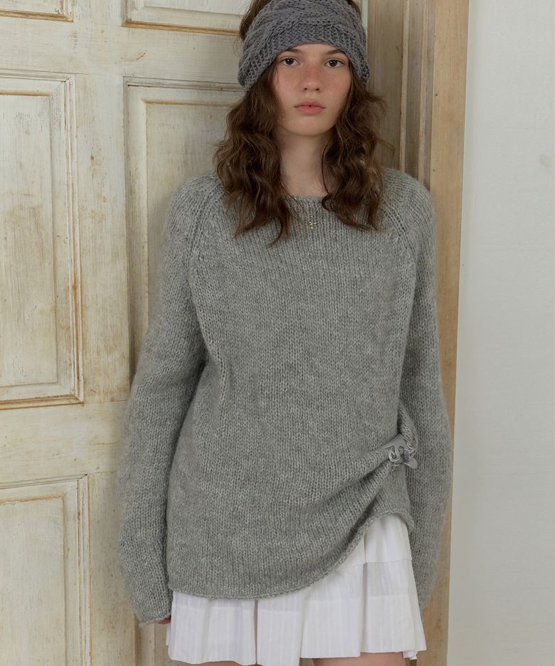 [7th] Bonheur raglan knit (gray)