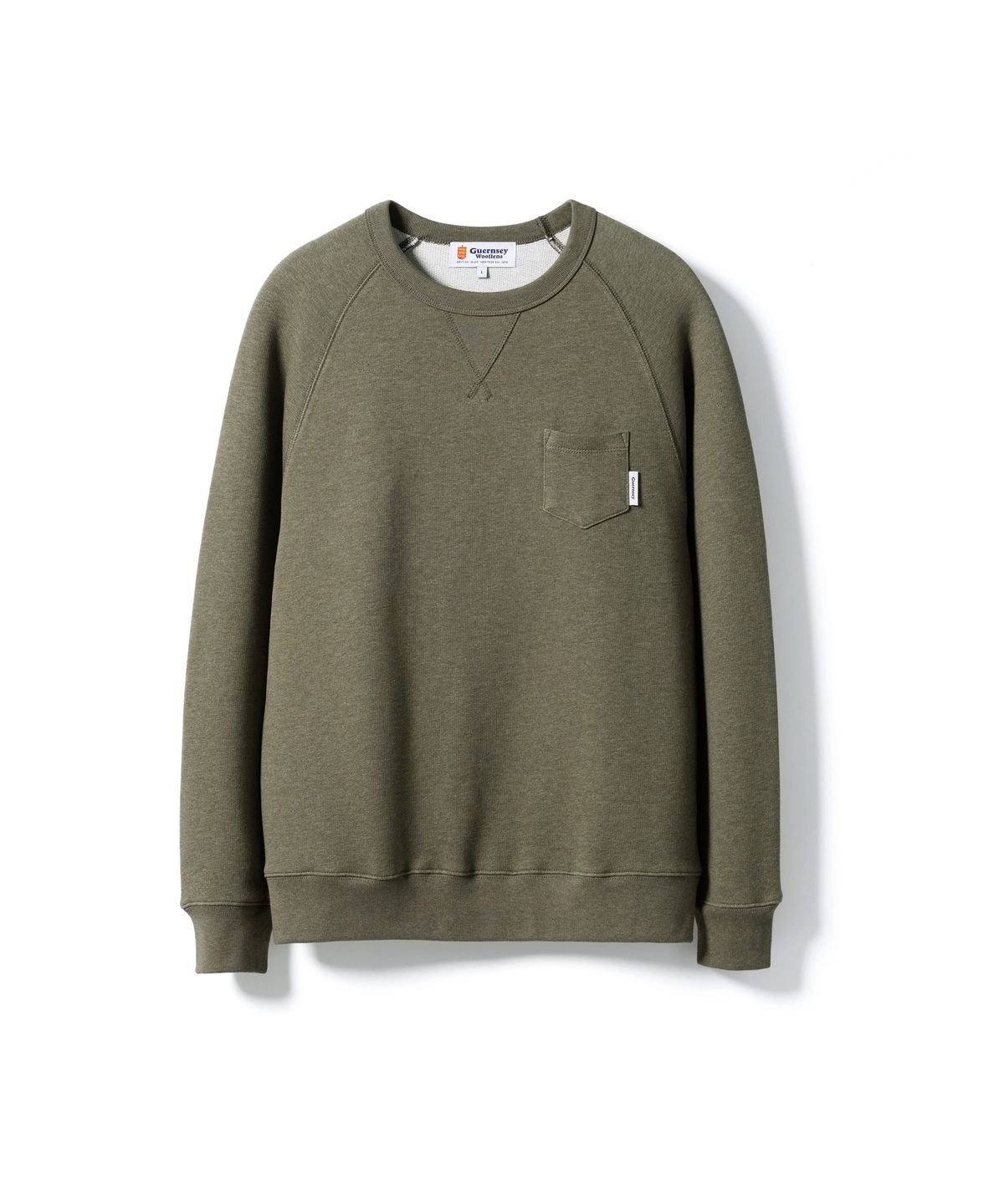 건지 울른스(Guernsey Woollens) 프렌치테리 나그랑 스웻셔츠 - 올리브