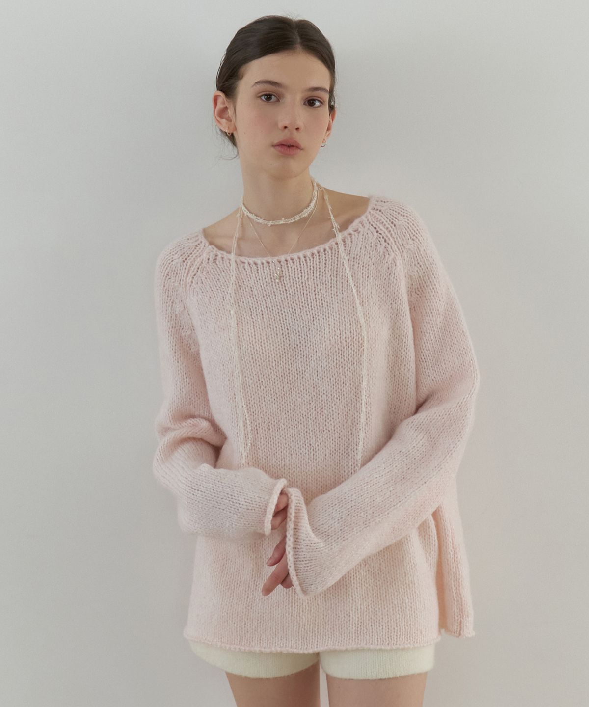 리엘(RE L) Bonheur raglan knit (powder pink)