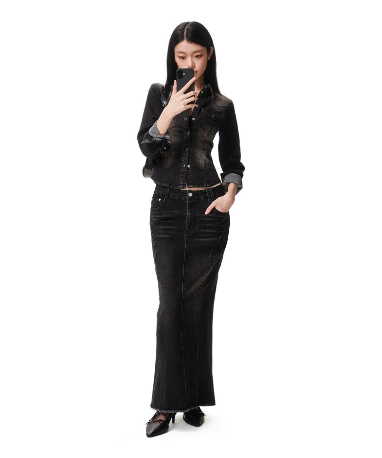 Slim Maxi Skirt DCSK009BLACK
