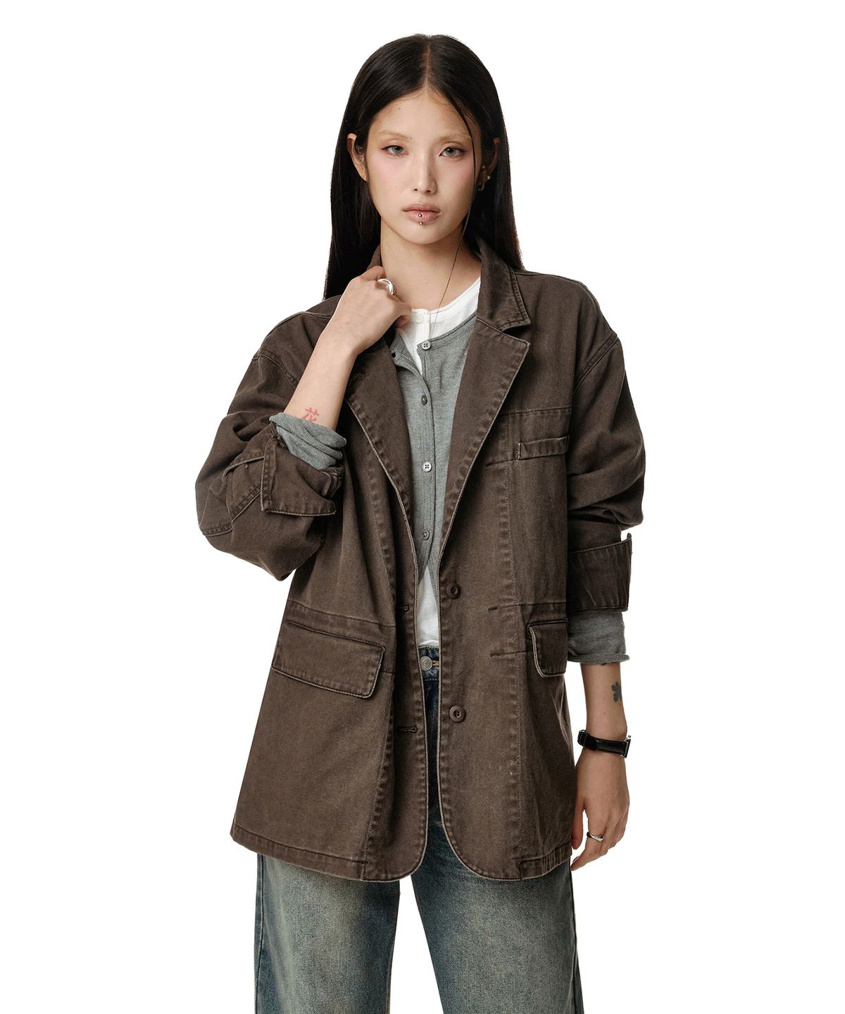 데케트 우먼(DECET WOMEN) Relaxed Blazer DCWJK004BROWN