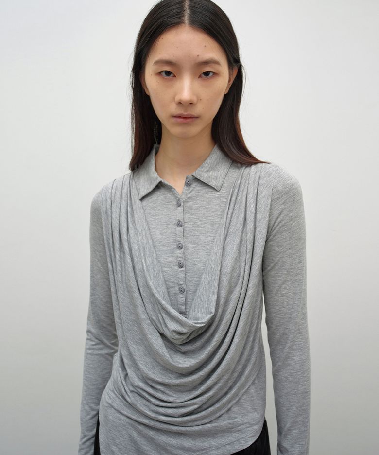 카울 헨리넥 롱슬리브 MELANGE GREY