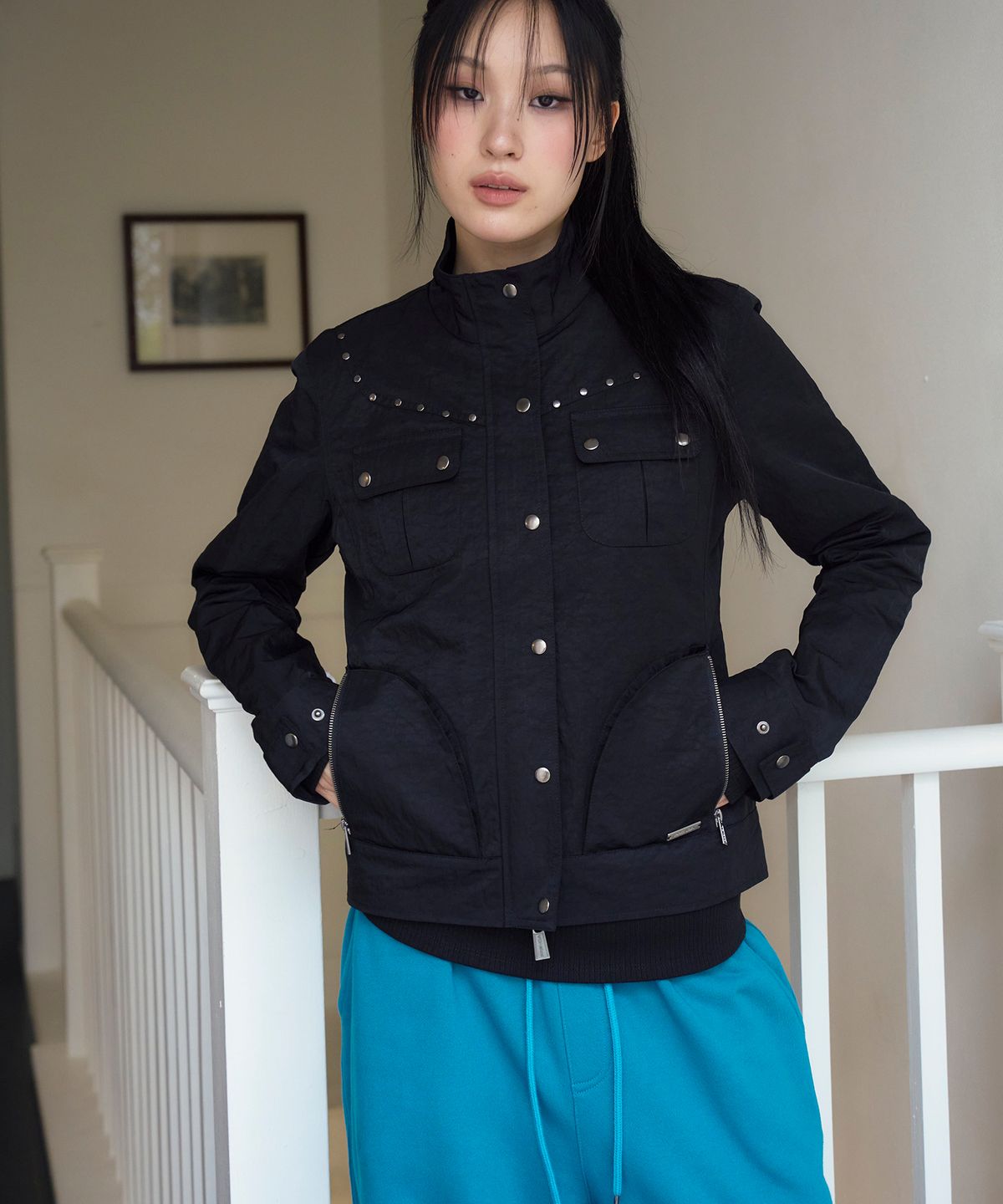 프렌다(PRENDA) ARC-YOKE MULTI POCKET JACKET BLACK