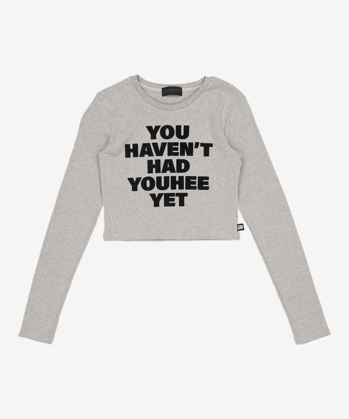 유희(YOUHEE) YOUHEE LETTERING LONG SLEEVE MELNANGE GREY FREE