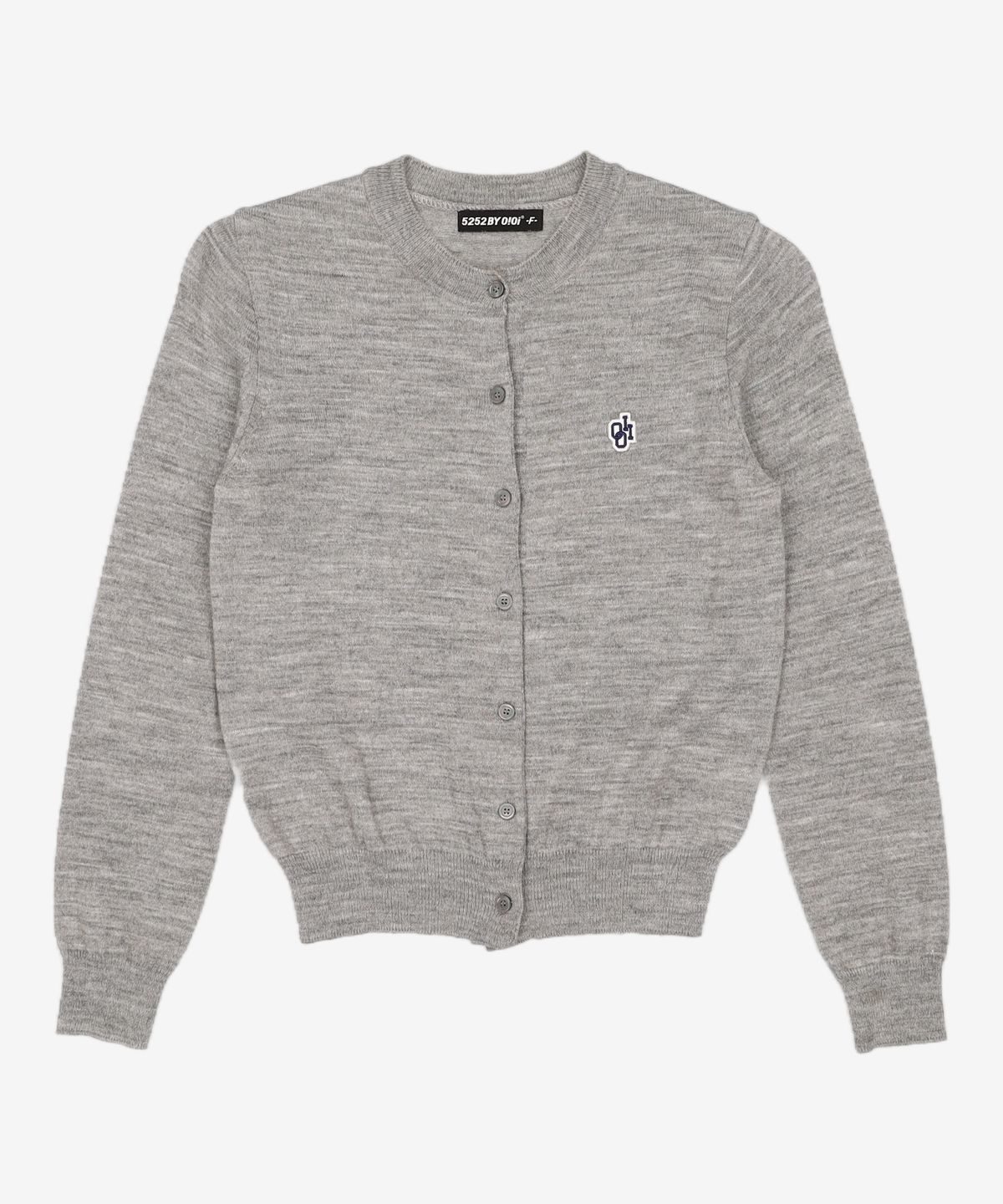 오아이오아이 컬렉션(OIOI COLLECTION) BASIC PATCH KNIT CARDIGAN (WOMEN) [GREY] FREE