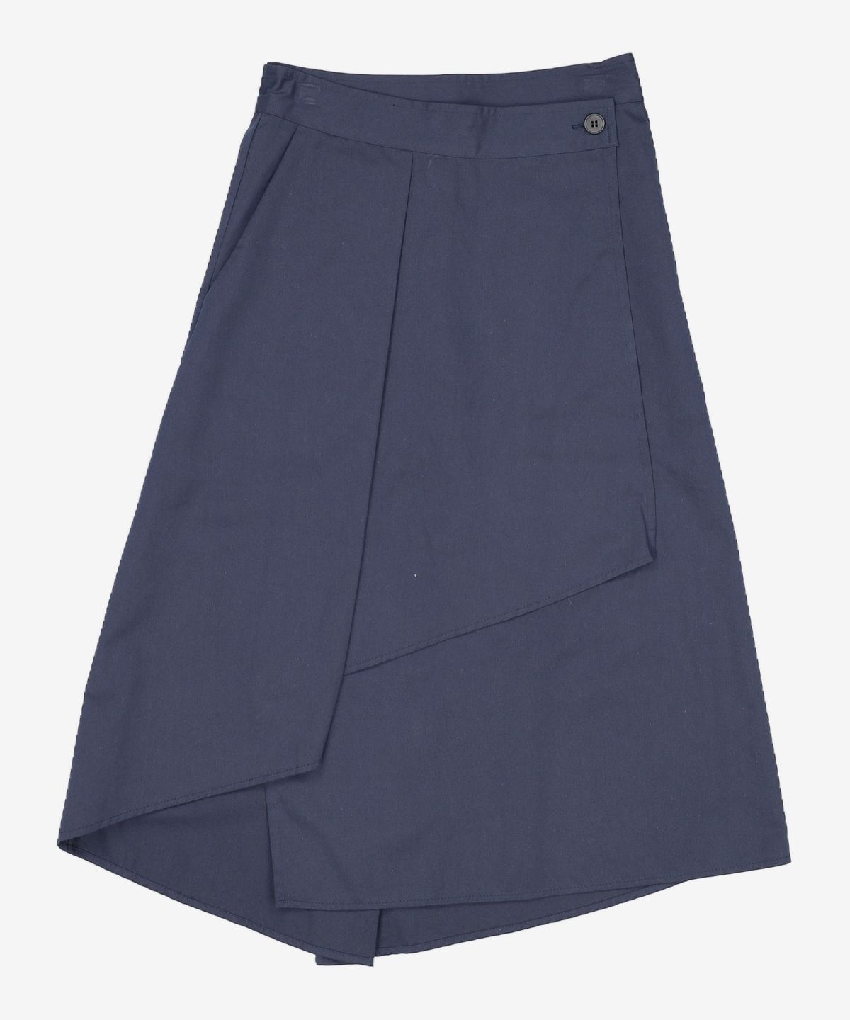 스테이피플(STAYPEOPLE) COTTON MID WRAP SKIRT (NAVY) FREE