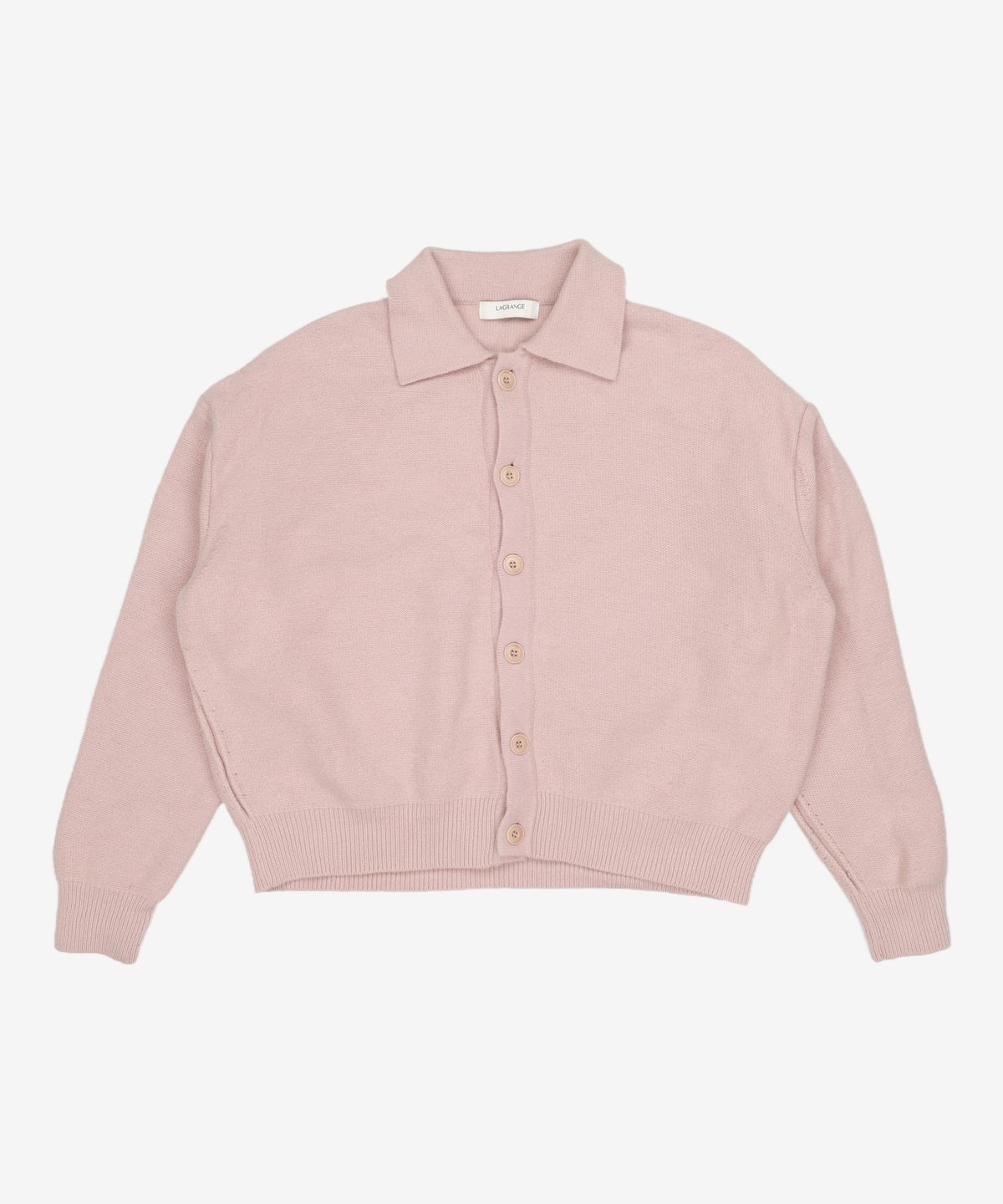 라그랑지(LAGRANGE) WOOL CASH COLLAR KNIT CARDIGAN PALE PINK L