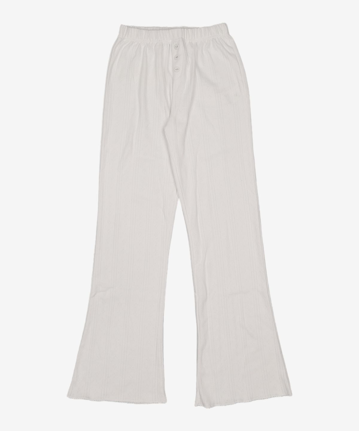 유희(YOUHEE) EYELET BOOTSCUT PANTS WHITE FREE