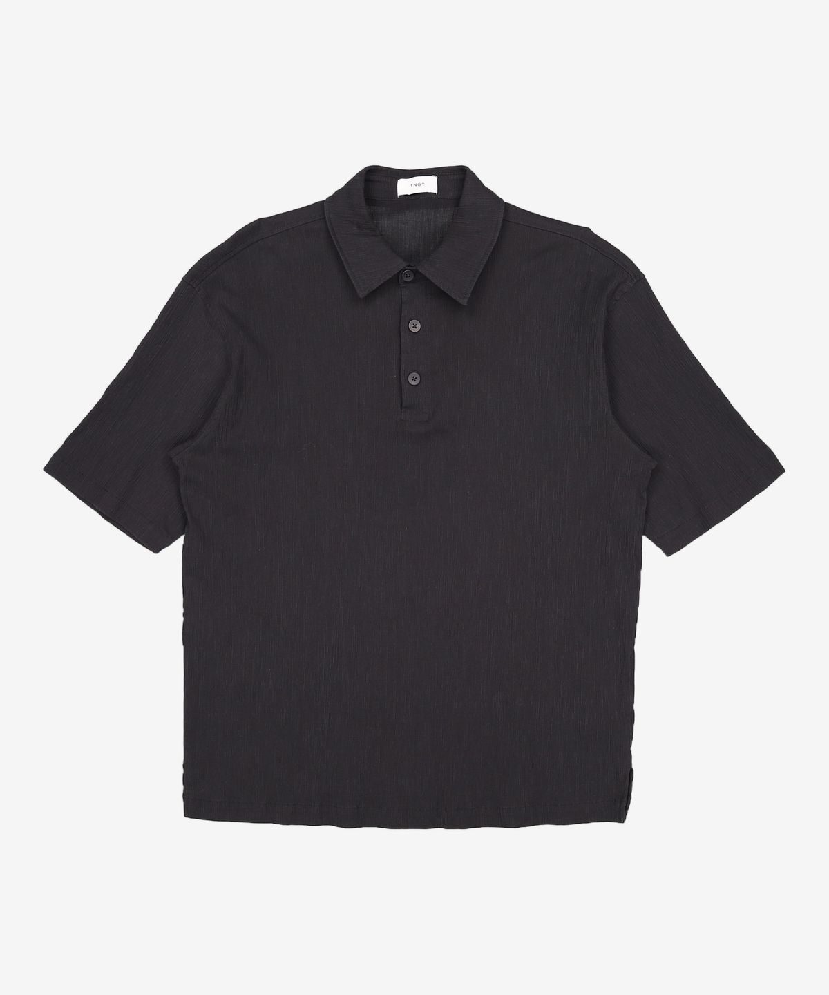 티엔지티(TNGT) Kinoshita Seersucker Collared T-Shirt (Black) TNTS5E205BK 105
