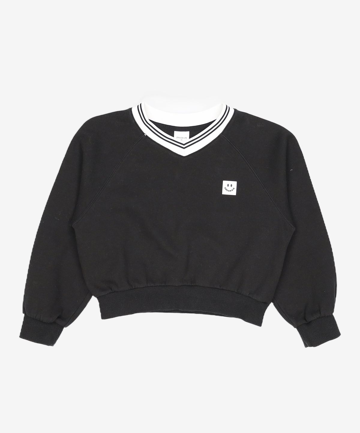 폴햄키즈(POLHAM KIDS) 여아) 듀오폴드 브이넥 맨투맨_PKE1TR2030BK 140
