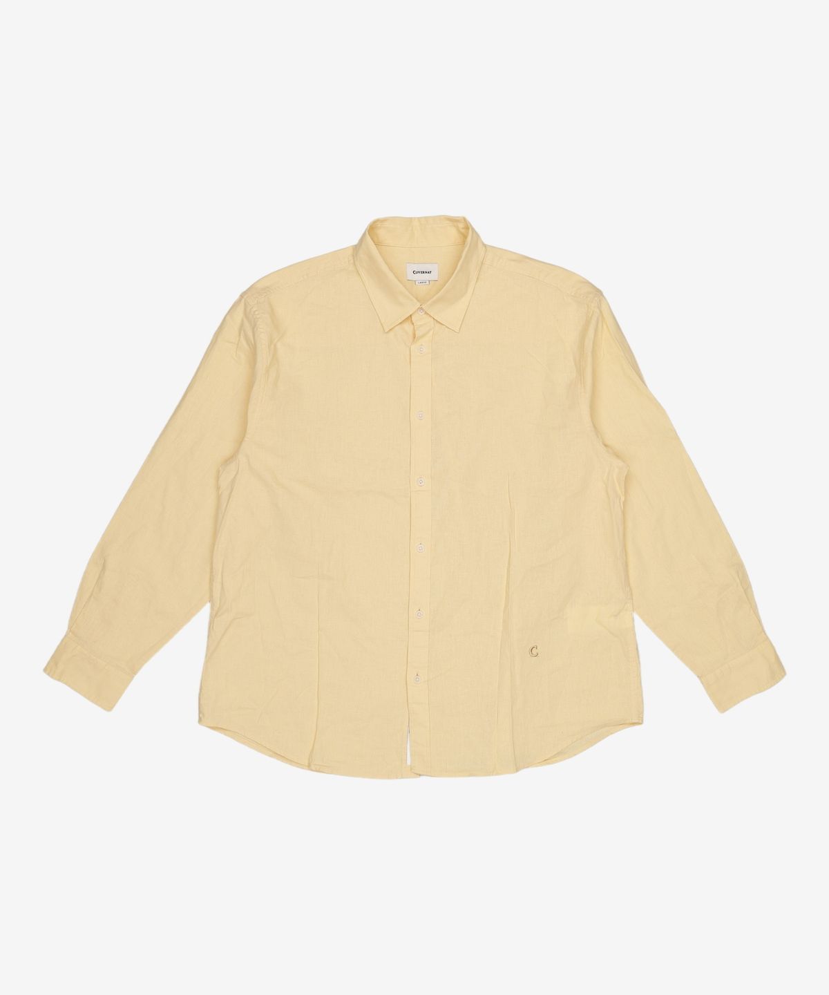 커버낫(COVERNAT) 루즈핏 린넨 셔츠 Yellow L