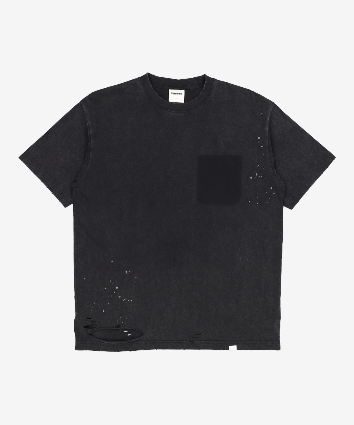 노매뉴얼(NOMANUAL) NM VINTAGE T-SHIRT - WASHED BLACK L