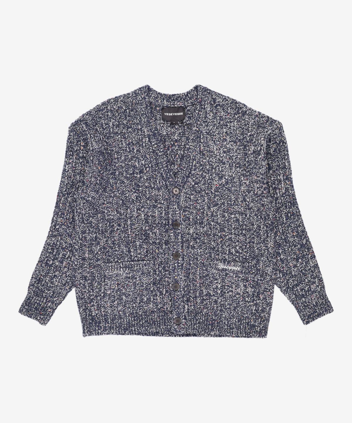 예스아이씨(YESEYESEE) Speckle Yarn Knit Cardigan Blue S