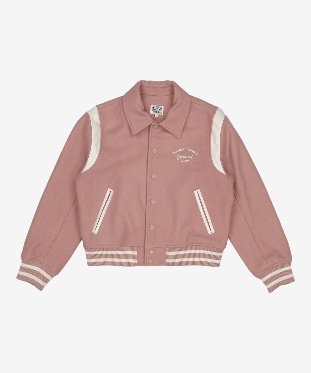 마리떼 프랑소와 저버(MARITHÉ + FRANҪOIS GIRBAUD) CHAIN LOGO VARSITY JACKET pink S