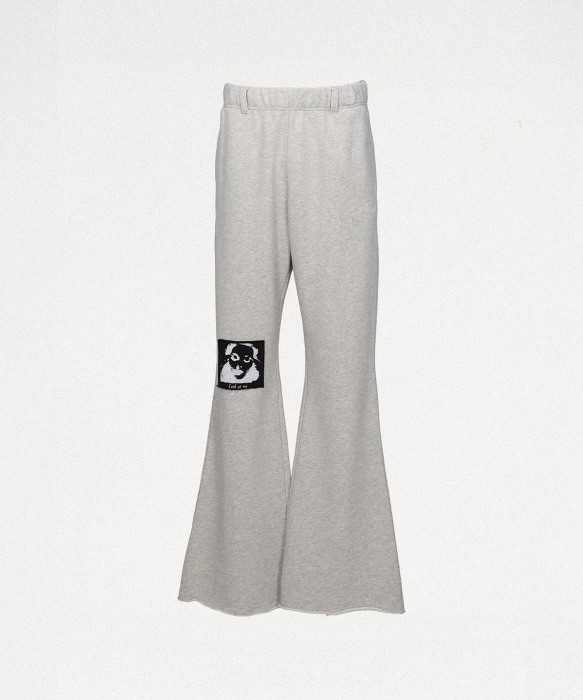 카미야(KAMIYA) Girl Patch Bootcut Sweat Pants - GRAY