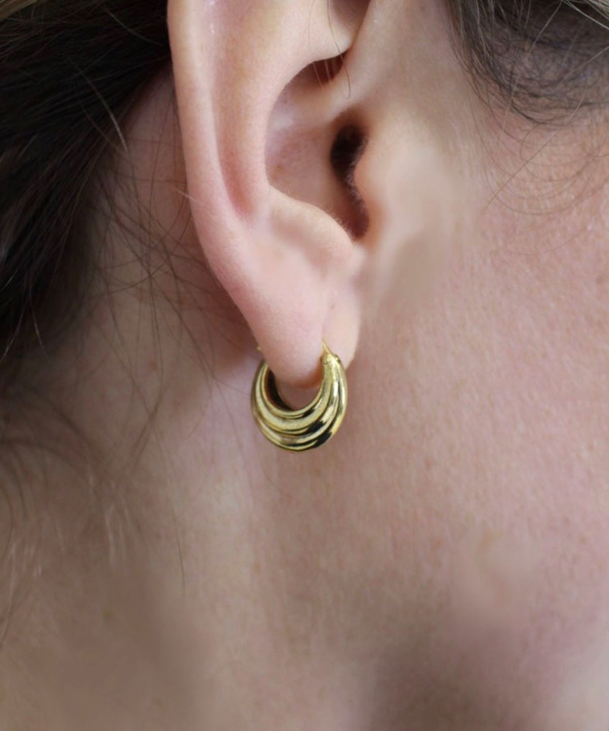 라피씬(LA PISCINE) Little Dome Hoops (pair) (14k gold plated)