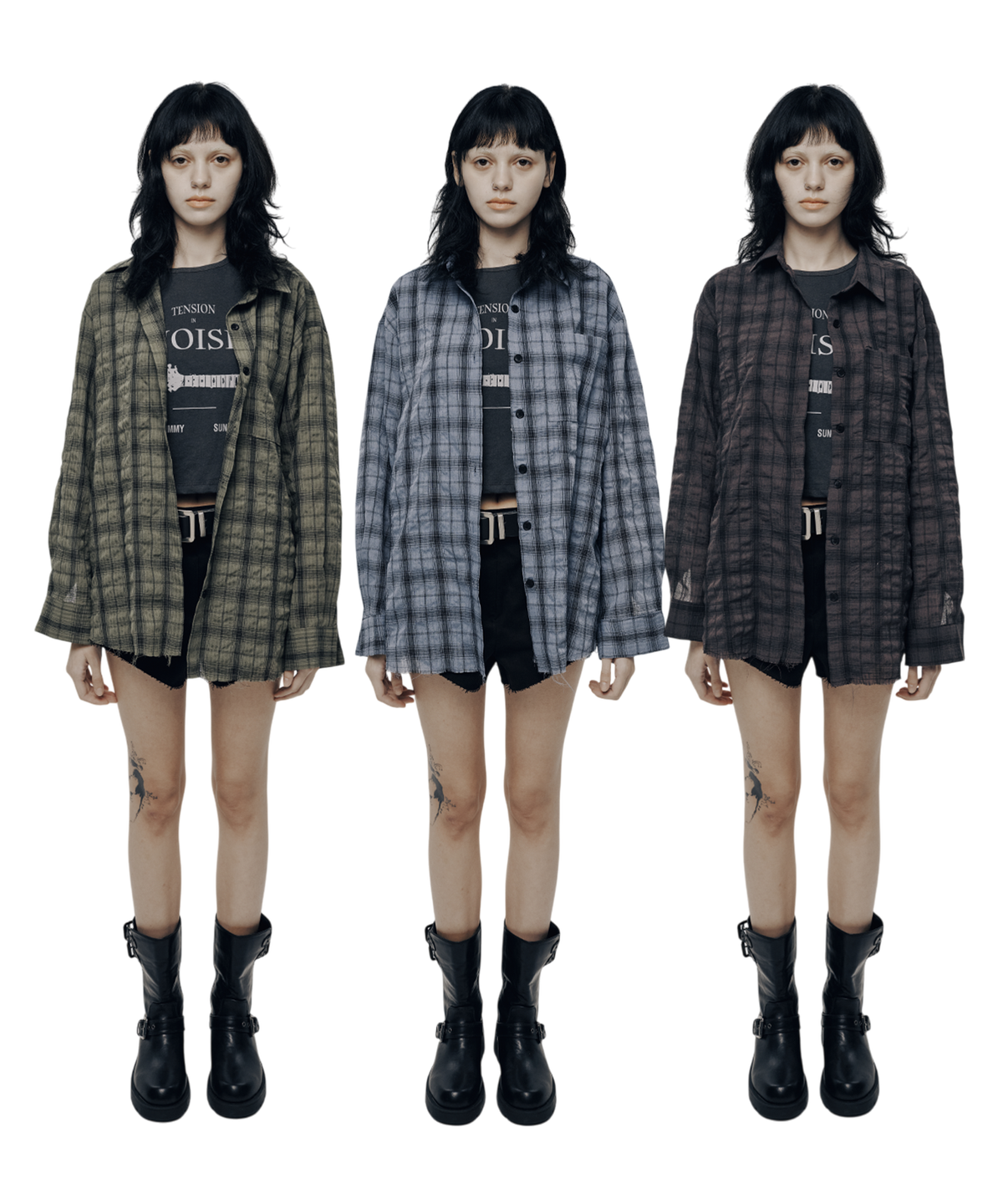지미썬(JIMMY SUN) DESTROY CHECK SHIRTS (3 Colors)