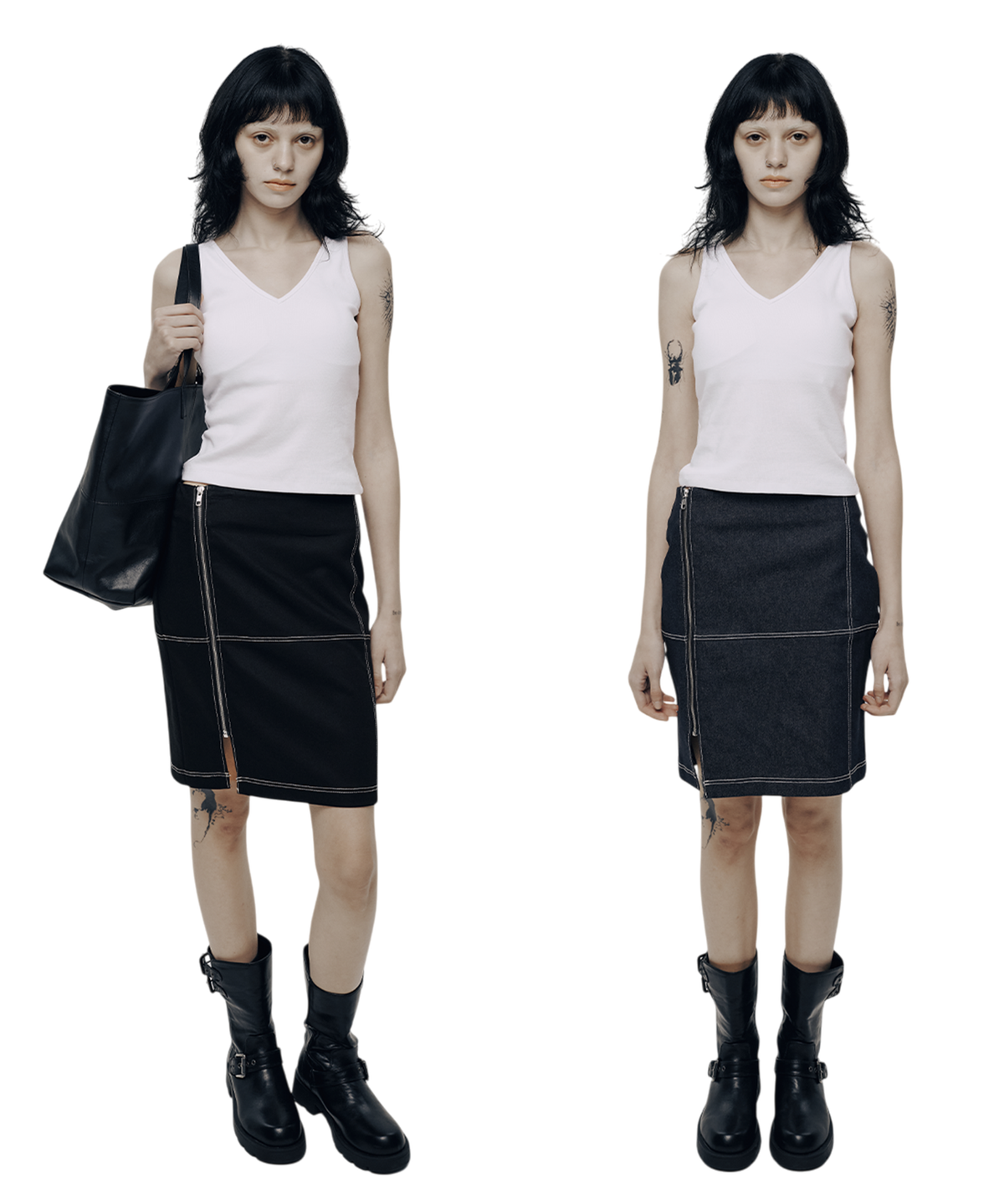 지미썬(JIMMY SUN) RAW DENIM SKIRT (2 Colors)