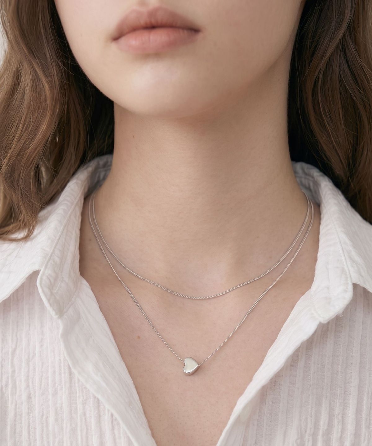 릴리코리(LILYKORI) Puffy Heart Duo Necklace