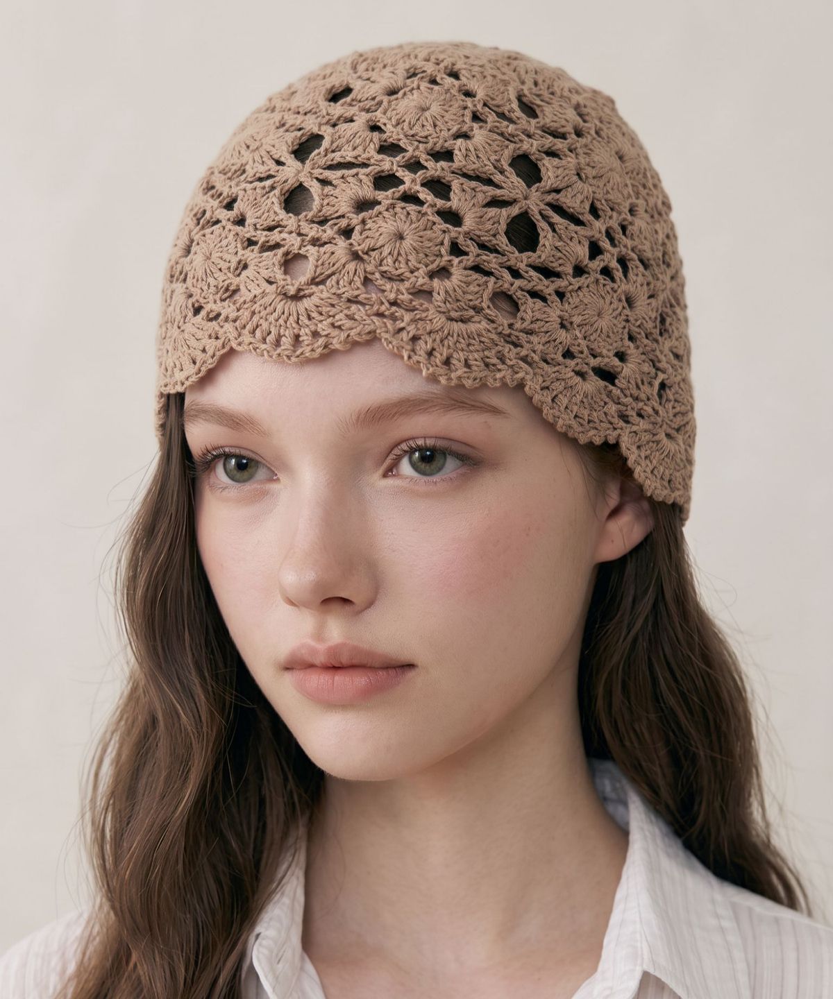 릴리코리(LILYKORI) Boho Lace Knit Beanie Hat