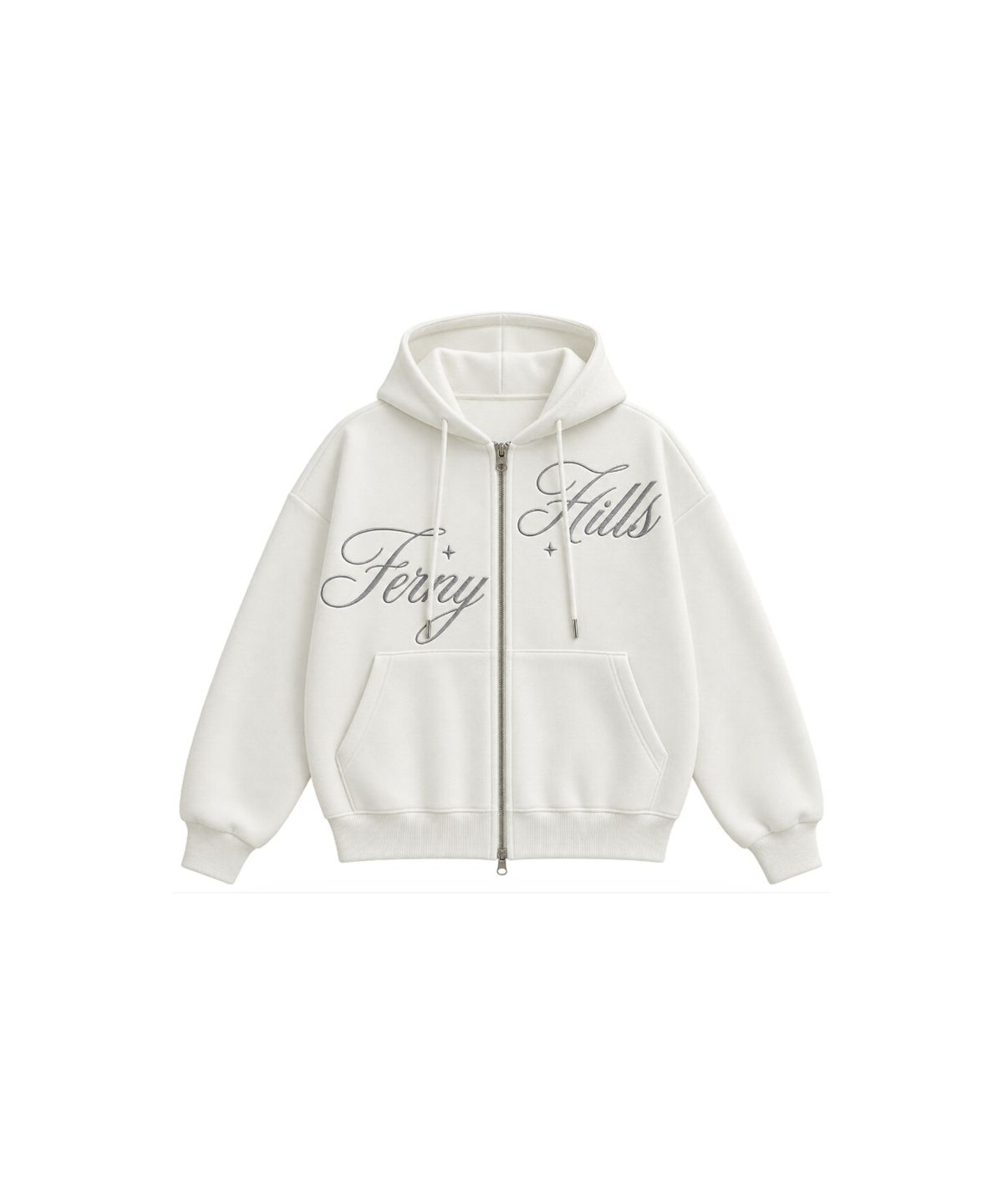 퍼니힐즈(FERNY HILLS) 퍼니 레터링 후드 집업 크림