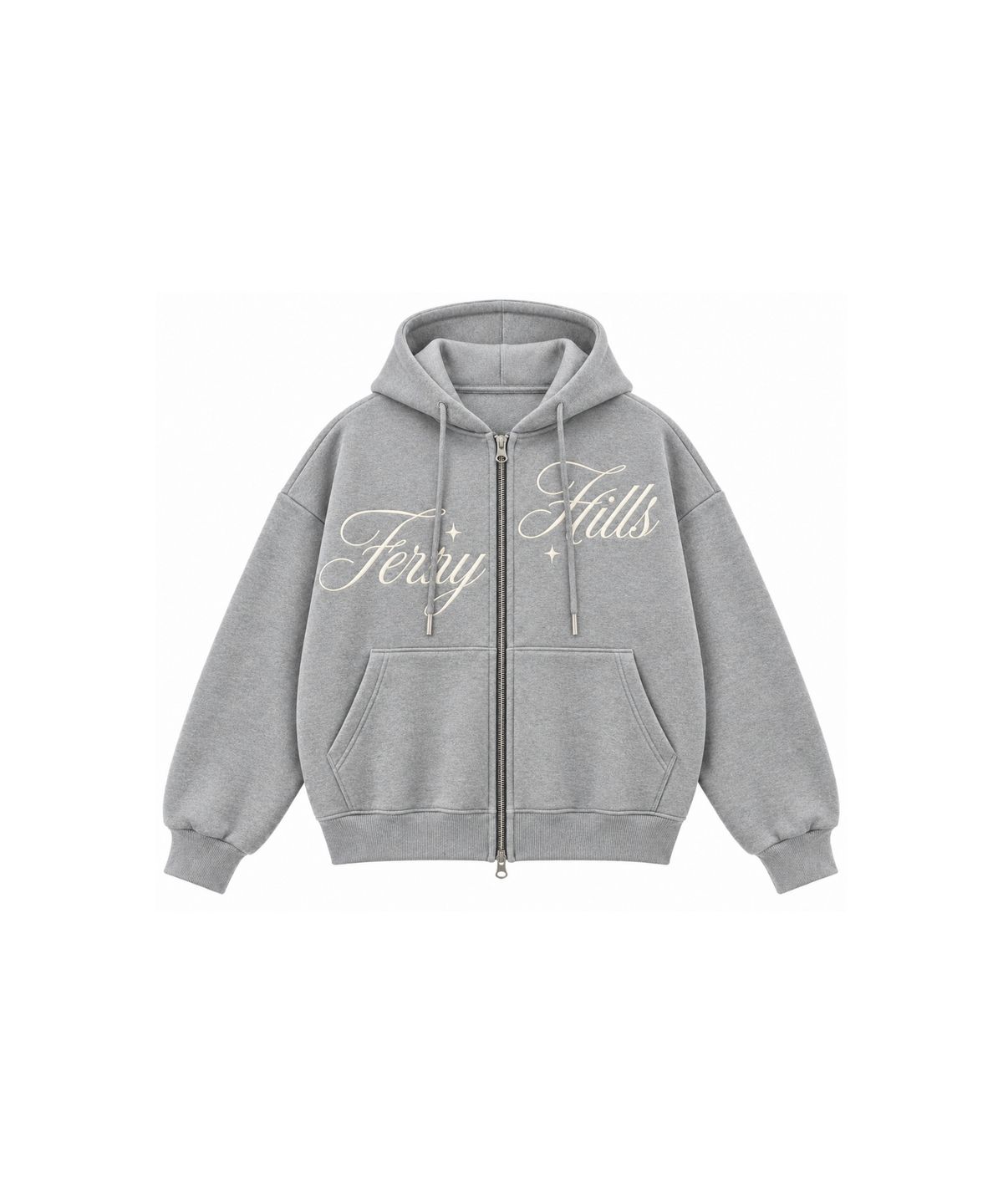 퍼니힐즈(FERNY HILLS) 퍼니 레터링 후드 집업 그레이