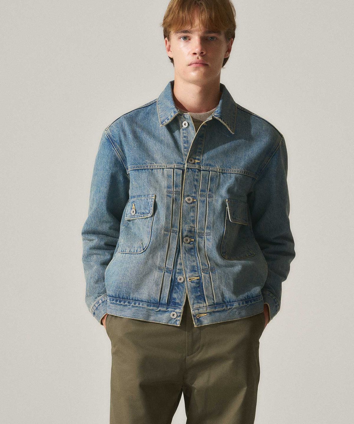 라이즈앤빌로우(RISE&BELOW) VINTAGE WASH TYPE-2 데님 트러커 재킷