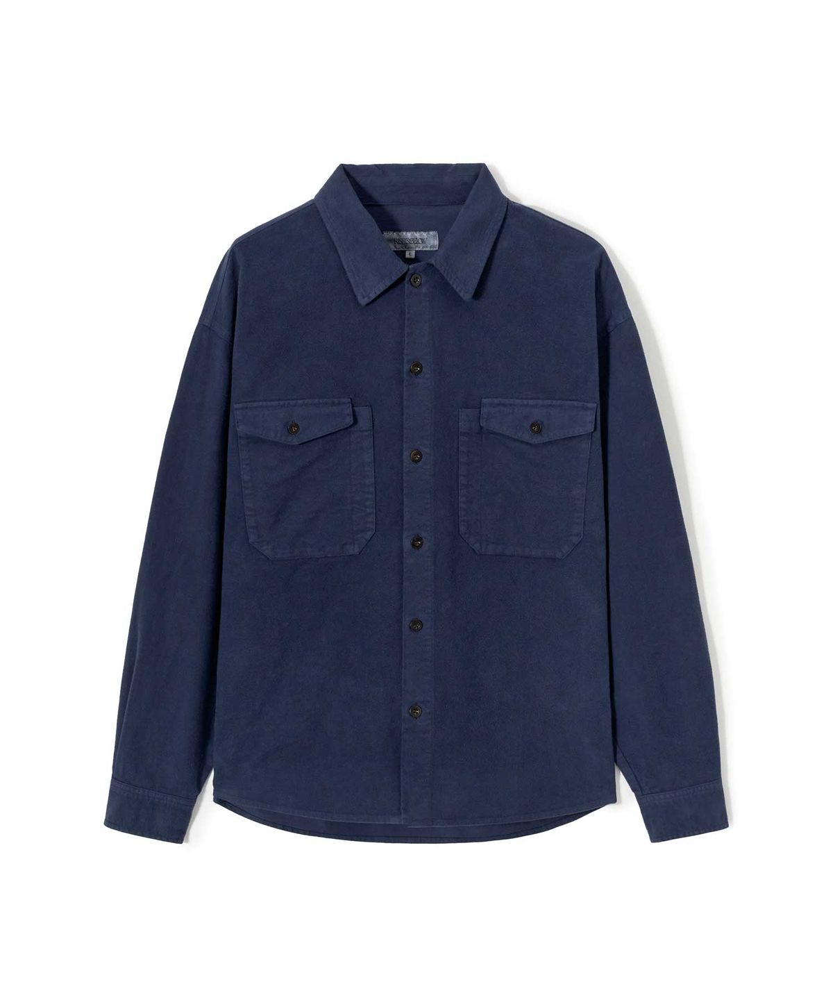 라이즈앤빌로우(RISE&BELOW) SUPIMA OXFORD FLANNEL 유틸리티 오버 셔츠 BRUSHED NAVY
