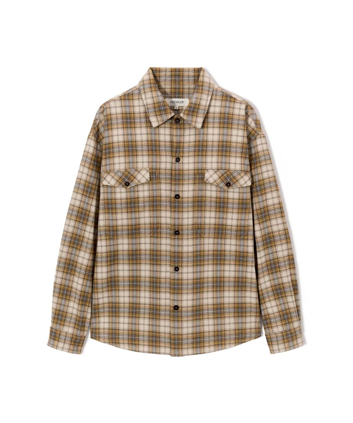 라이즈앤빌로우(RISE&BELOW) BROWN PLAID FLANNEL 유틸리티 오버 셔츠