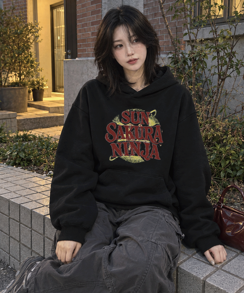 사쿠라 썬 후드티셔츠