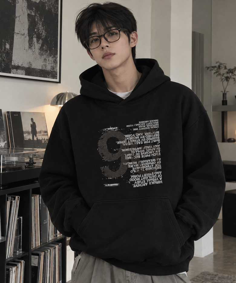 96 에디토리얼 후드티셔츠