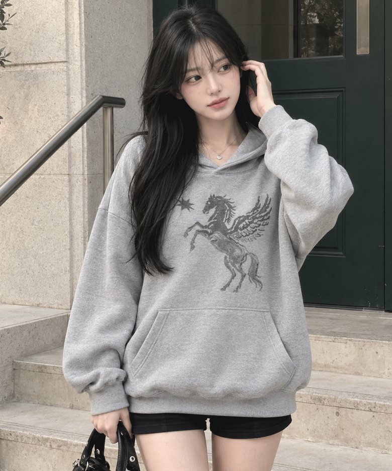 페가수스 섀도우 후드티셔츠