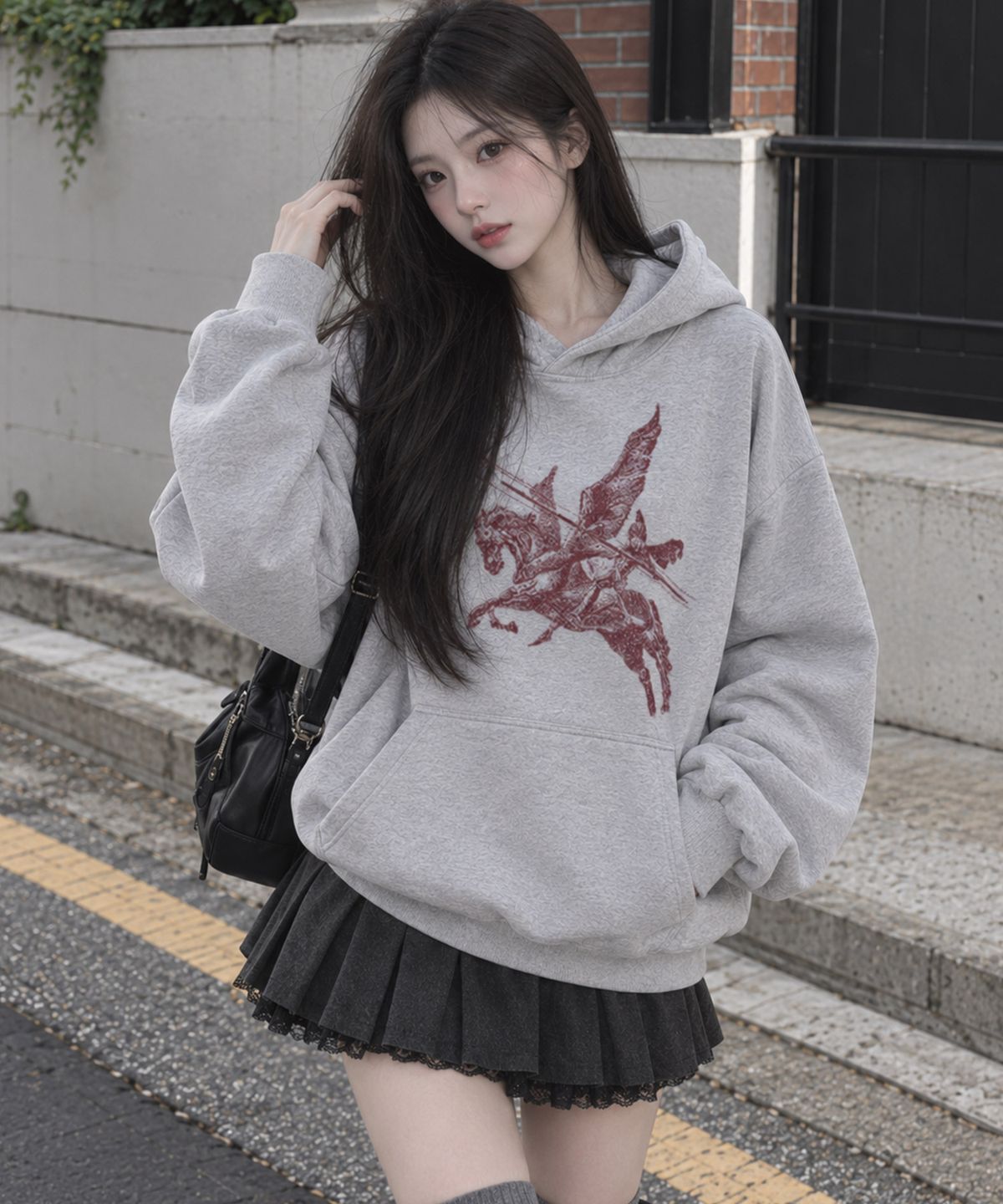 아르벤클럽(ARVEN CLUB) 크리스탈 윙 후드티셔츠
