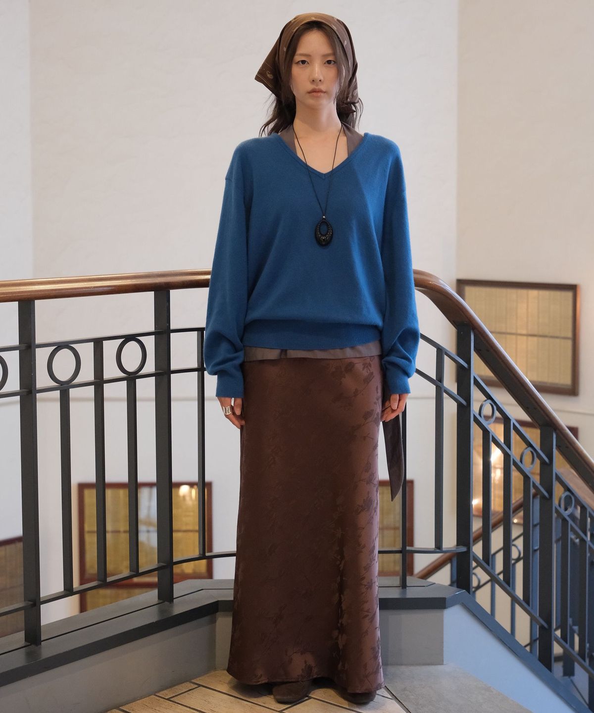 올유니(ALLUNEE) Morrow Cashmere Knit_Autumn Blue