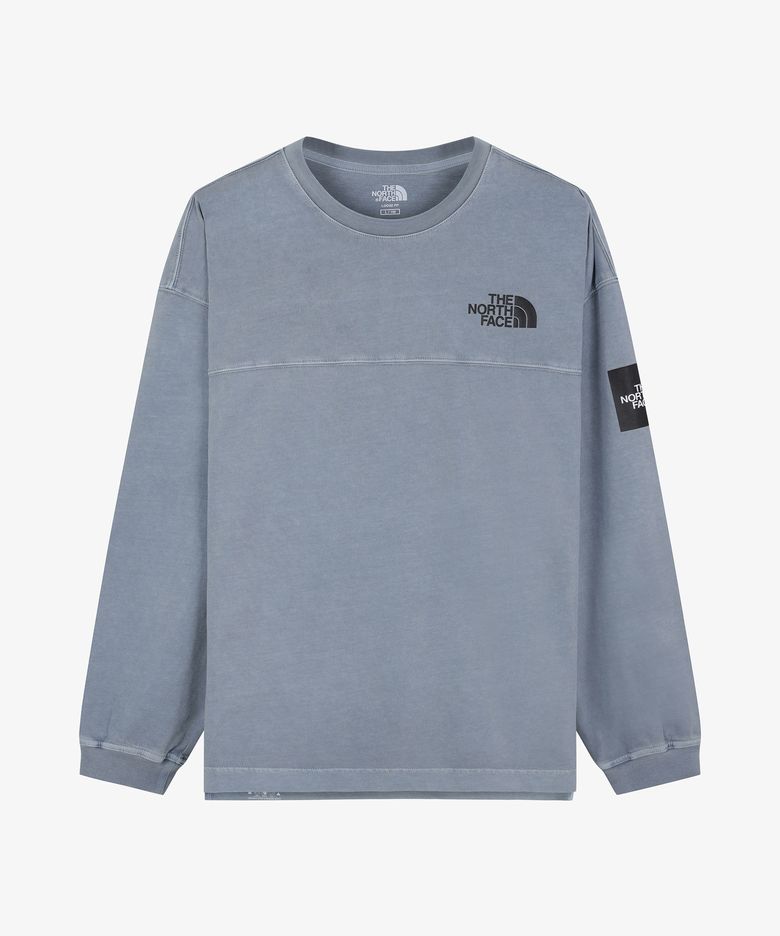 NT7TS51L 스티치 긴팔 티셔츠 GRAYISH BLUE