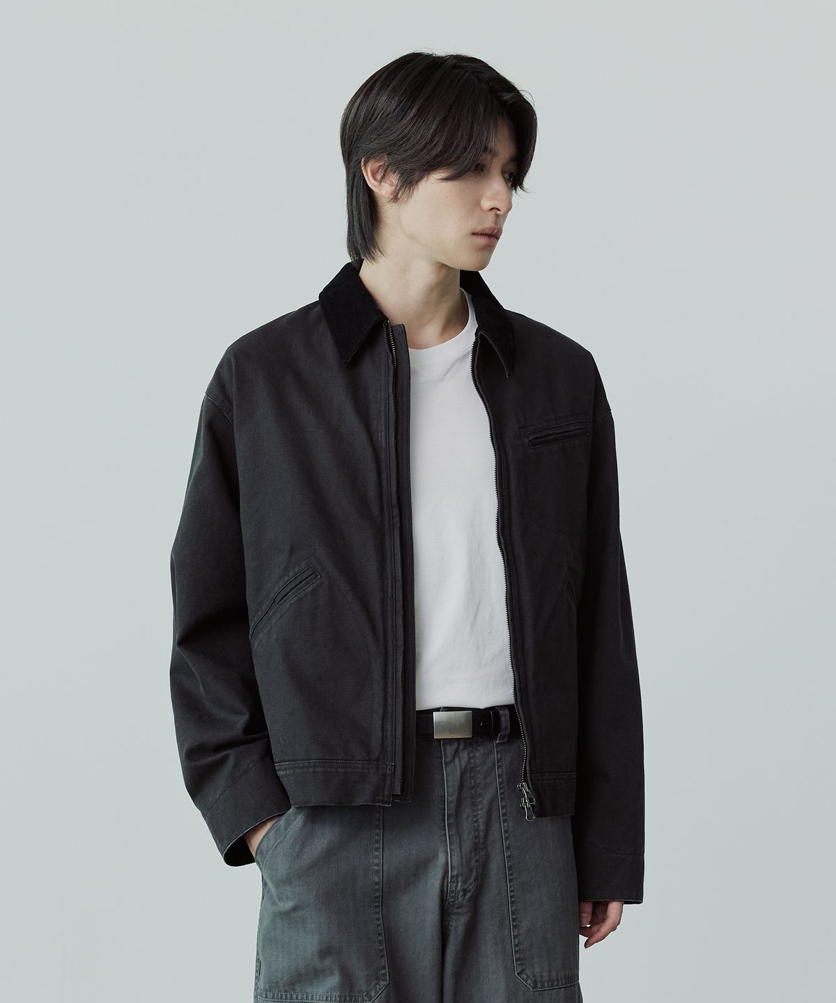유니온블루(UNION BLUE) POREMAN WORK JACKET [BLACK]