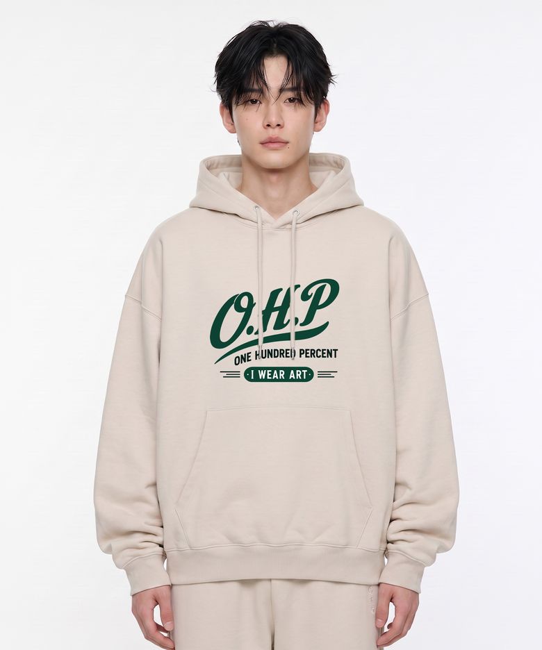 OHP 그린플로우 오버핏 헤비 후드