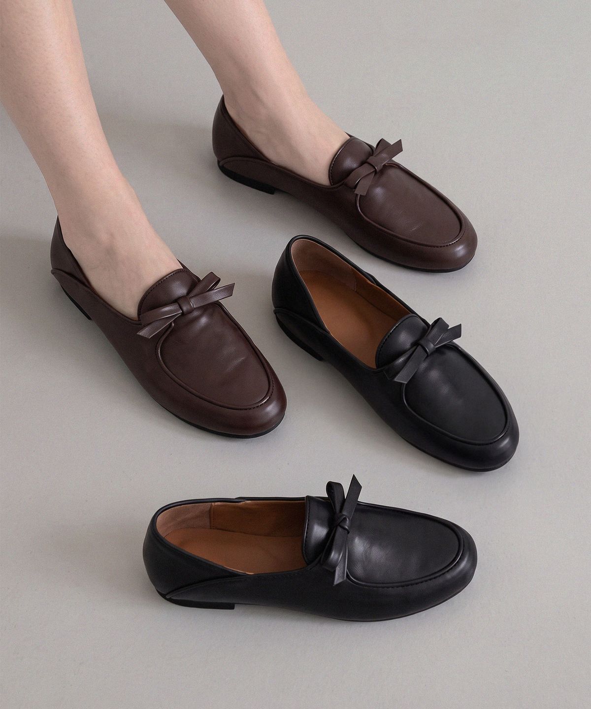 프리플라(FRI FLA) ljh9106 Bow Flat Loafers - 2 Colors