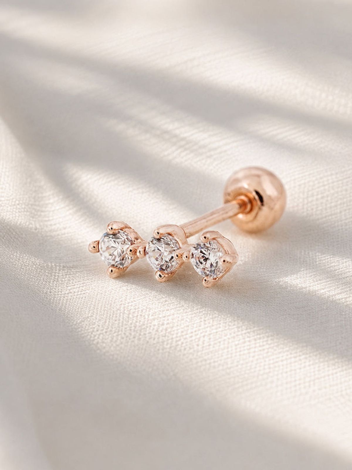 미니멀피어싱(MINIMALPIERCING) 14K 밸런스 트리오 피어싱 귀걸이