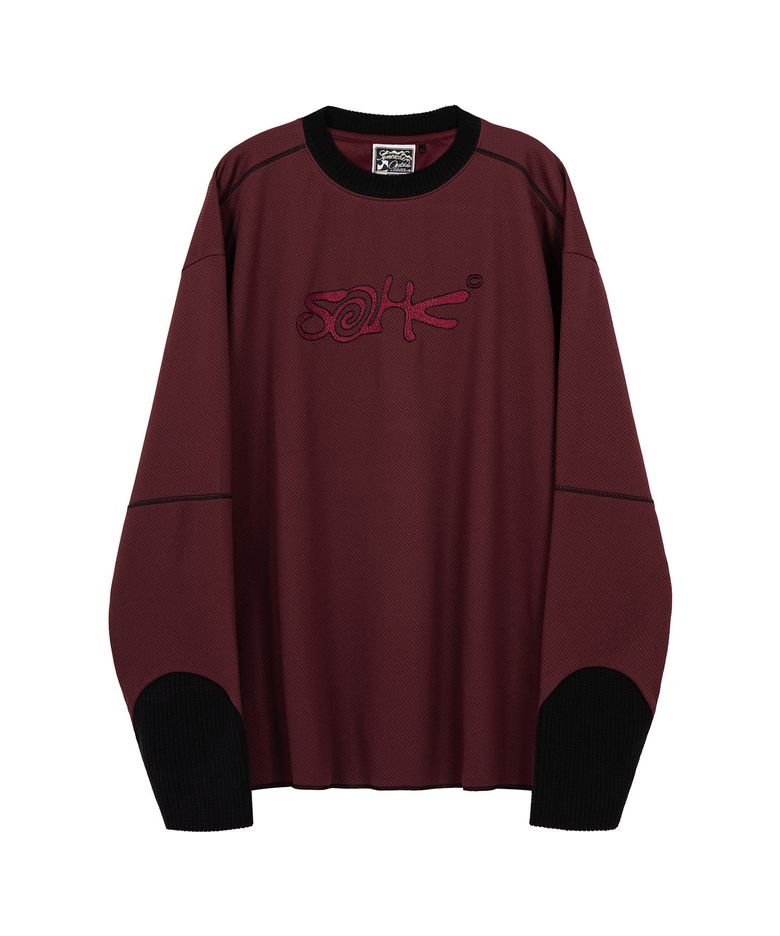 로고 엠브로이더리 롱슬리브_BURGUNDY