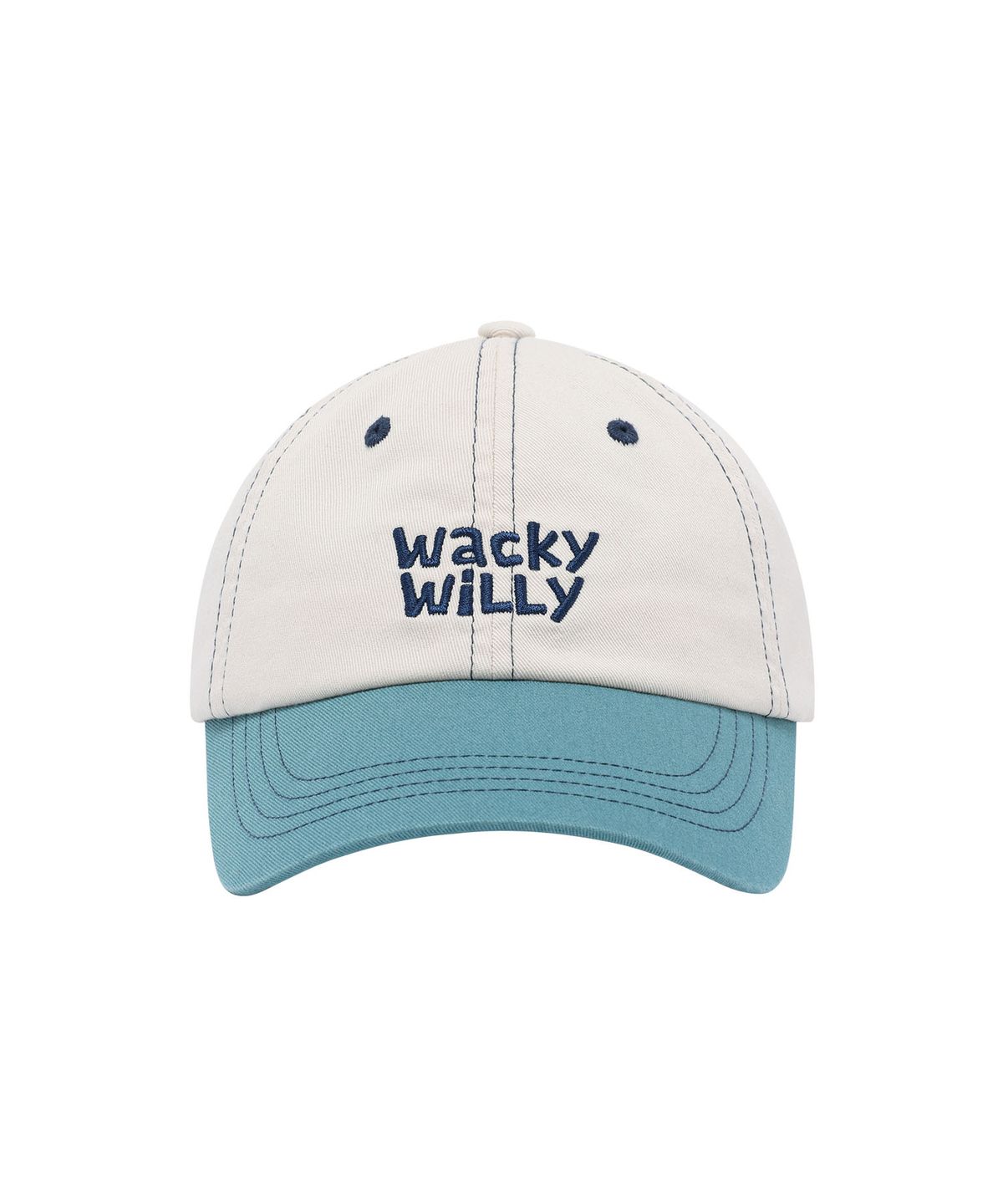 와키윌리(WACKY WILLY) 타이포 배색 볼캡 아이보리