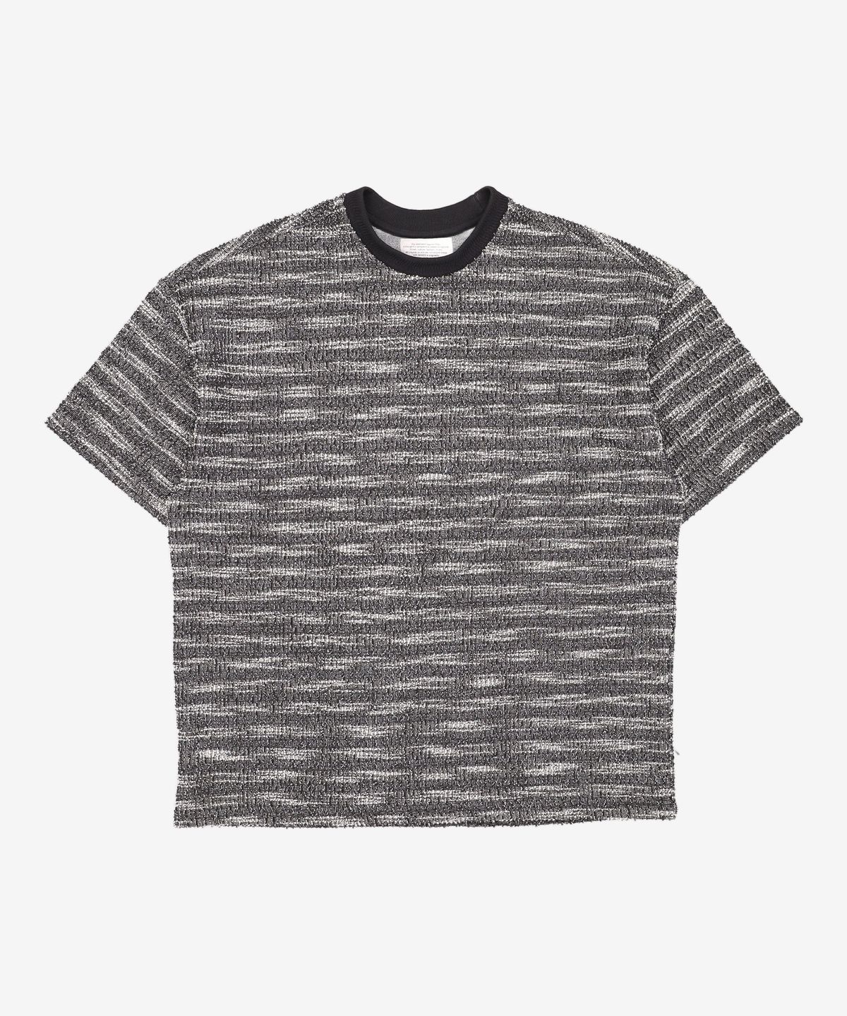 메종미네드(MAISON MINED) [2STYLE] MIXED BOUCLE KNIT HALF SLEEVE BLACK M