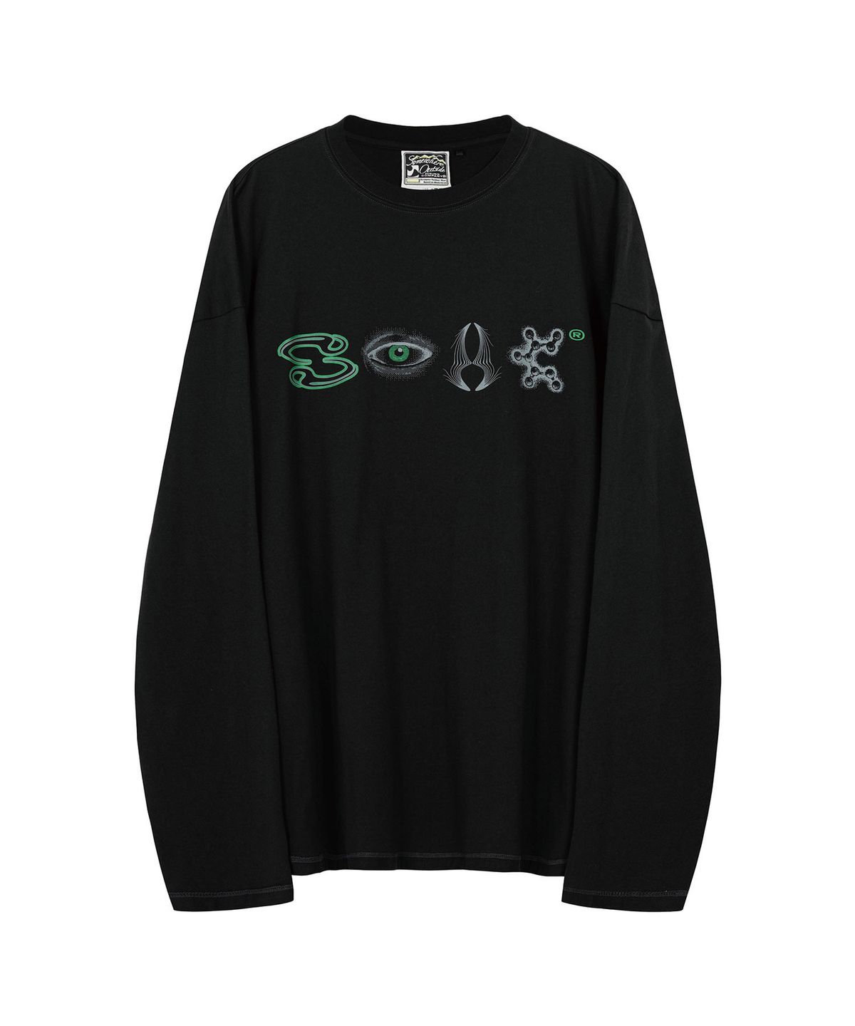 썸웨어 아웃사이드 하이킹 컴퍼니(SOMEWHERE OUTSIDE HIKING COMPANY) 올-시잉 아이 로고 롱슬리브_BLACK