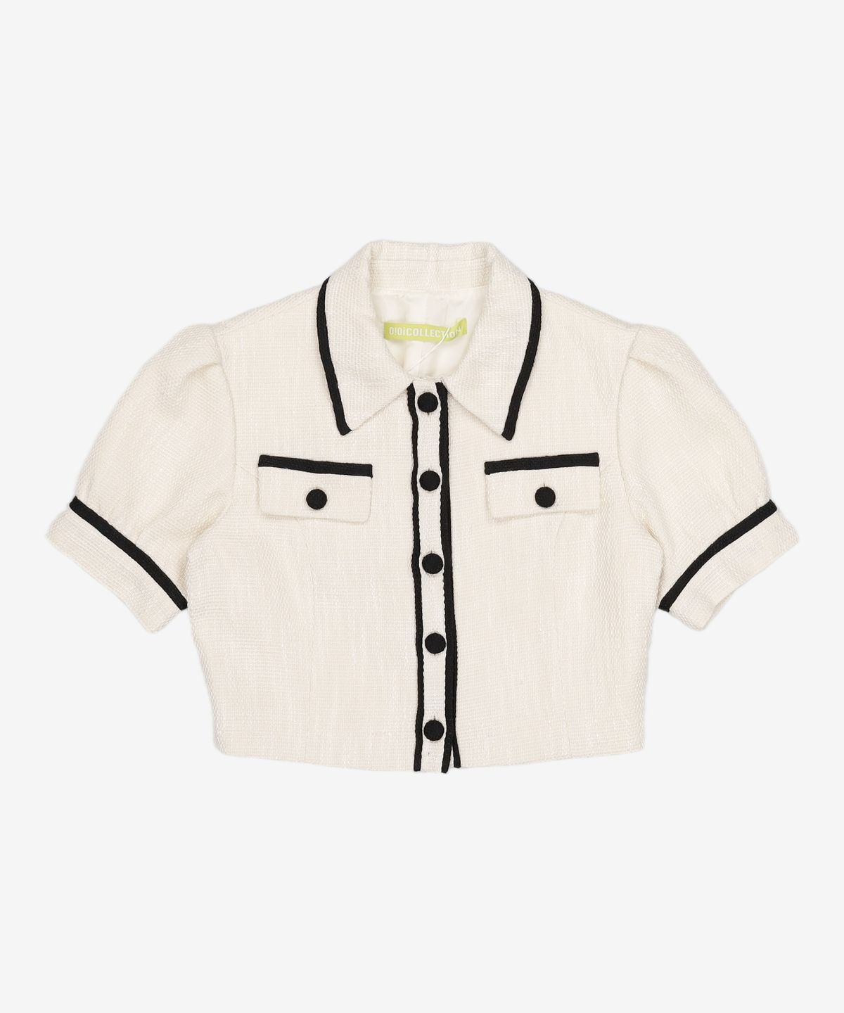 오아이오아이 컬렉션(OIOI COLLECTION) PUFF TWEED HALF JACKET [IVORY] FREE